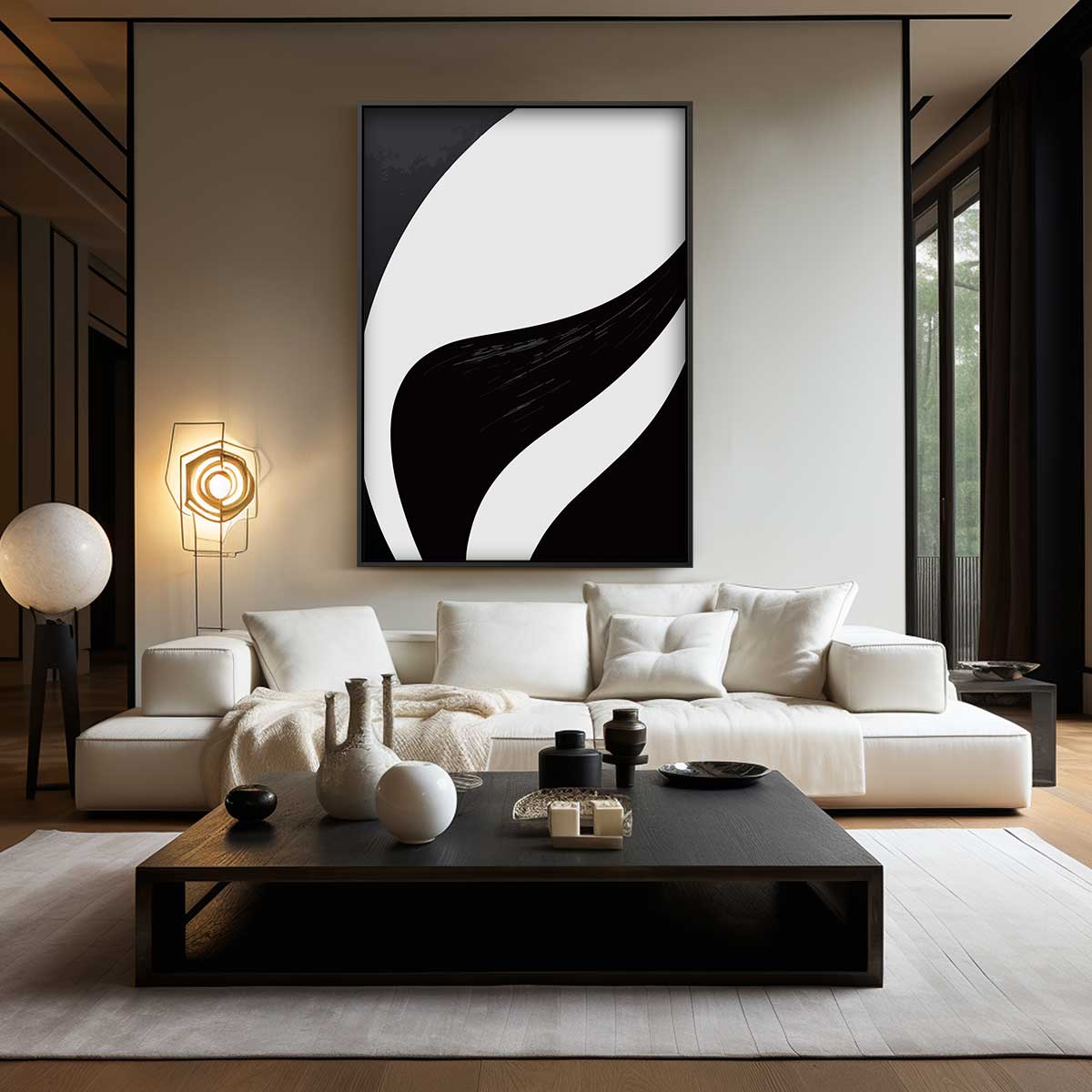 Golvende Yin-Yang Kunstwerk-canvas-dibond-plexiglas-wanddecoratie-WallArtistic