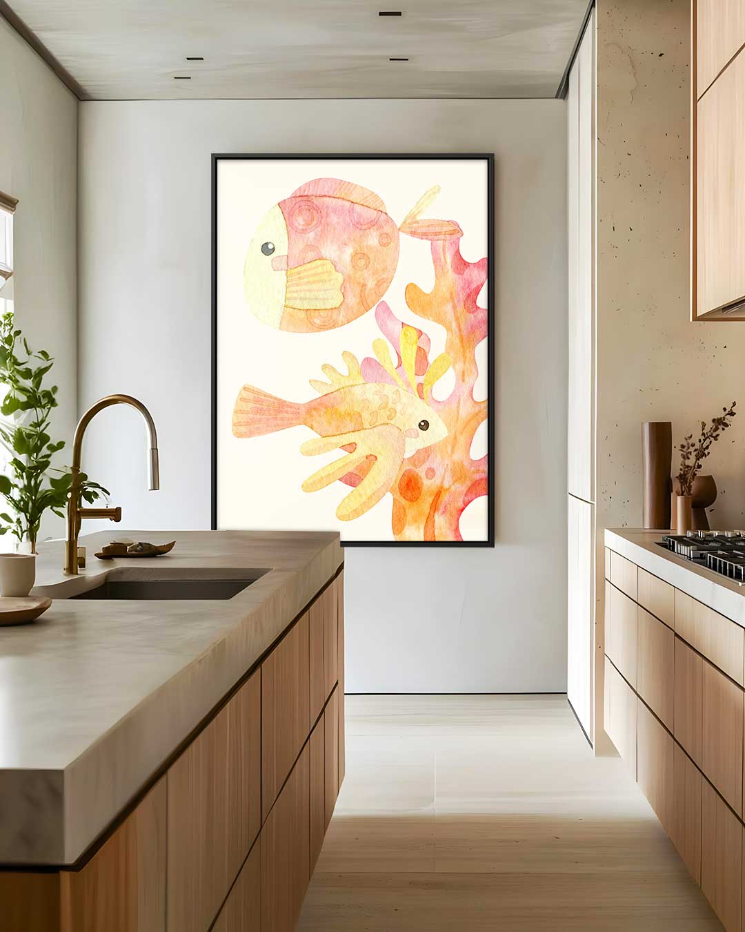 Kleurrijke Onderwaterwereld Kunstwerk-canvas-dibond-plexiglas-wanddecoratie-WallArtistic