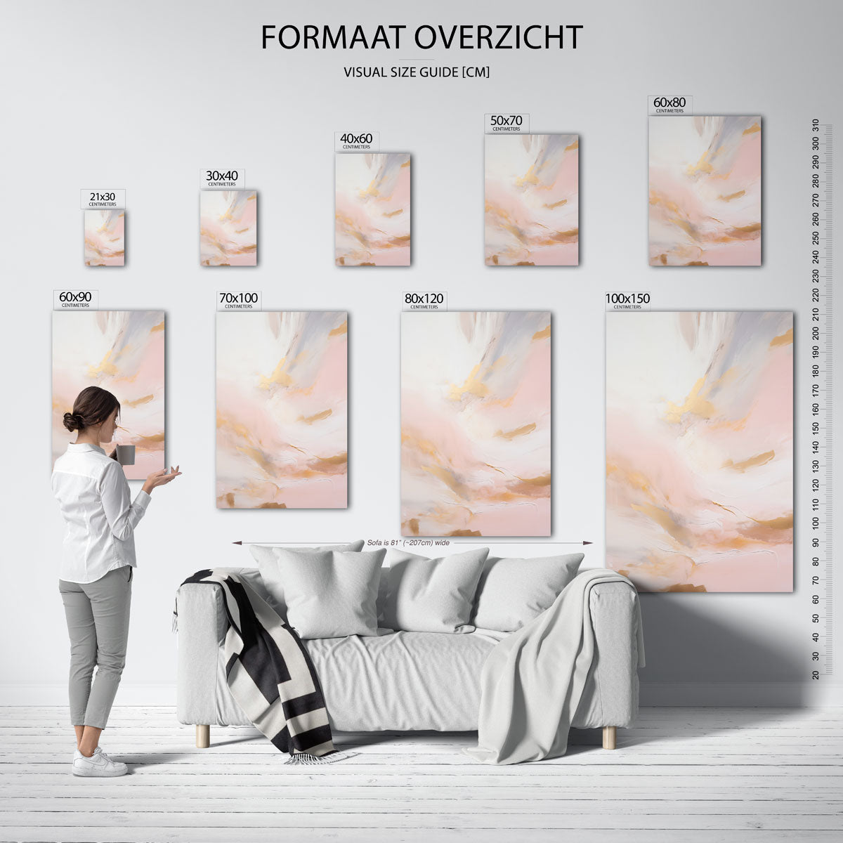 Abstracte roze en gouden Poster