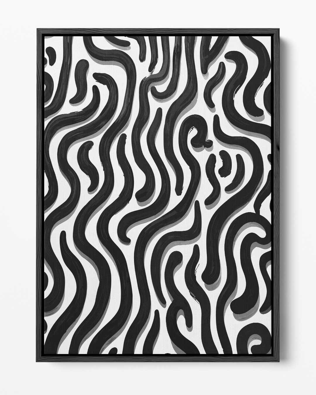 Golvende Zebra-Lijnen Kunstwerk-canvas-dibond-plexiglas-wanddecoratie-WallArtistic