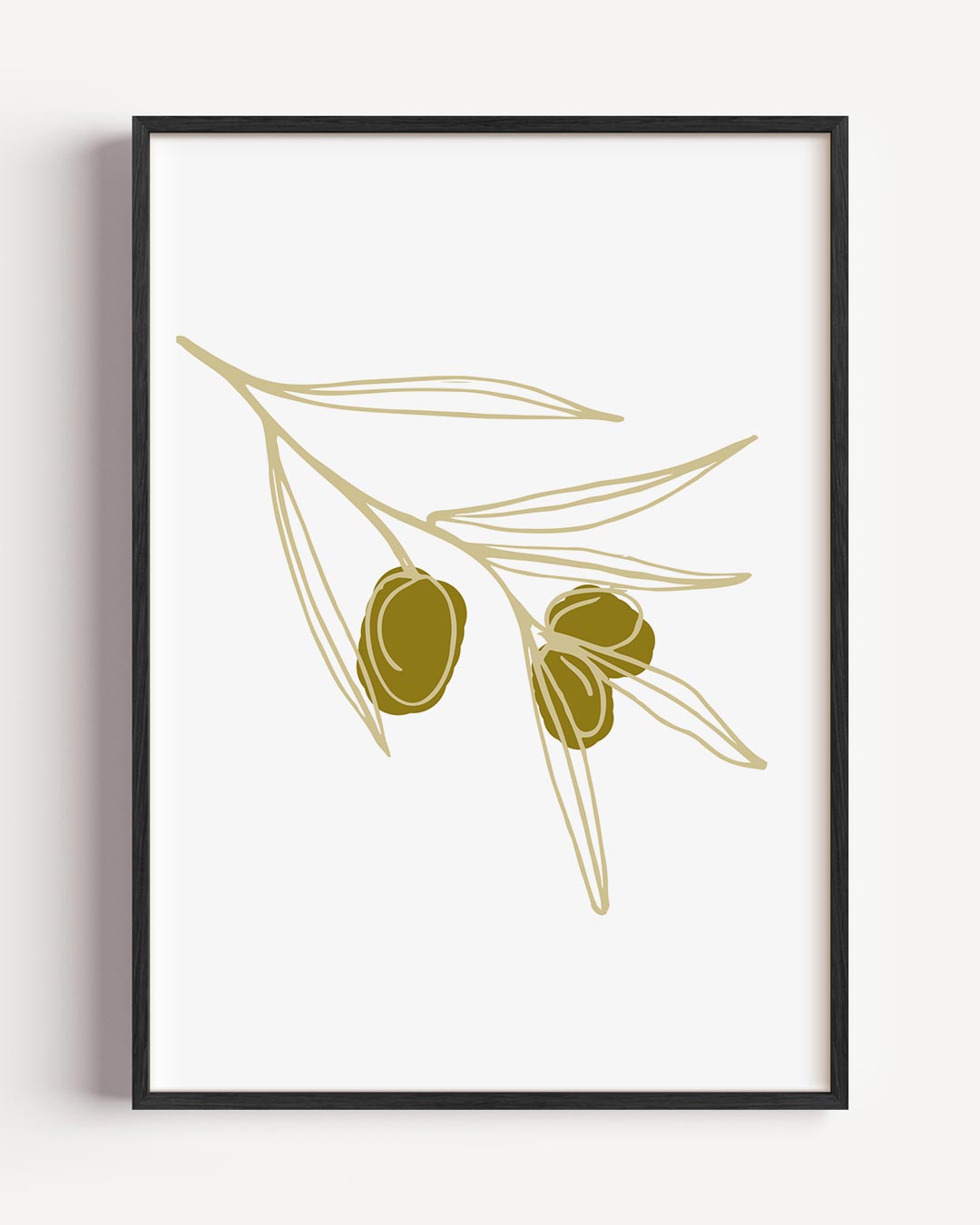 Elegante Olijftak Illustratie Poster-WallArtistic
