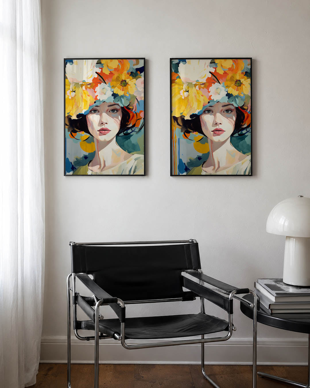 Bloemrijke portretkleuren Posterset