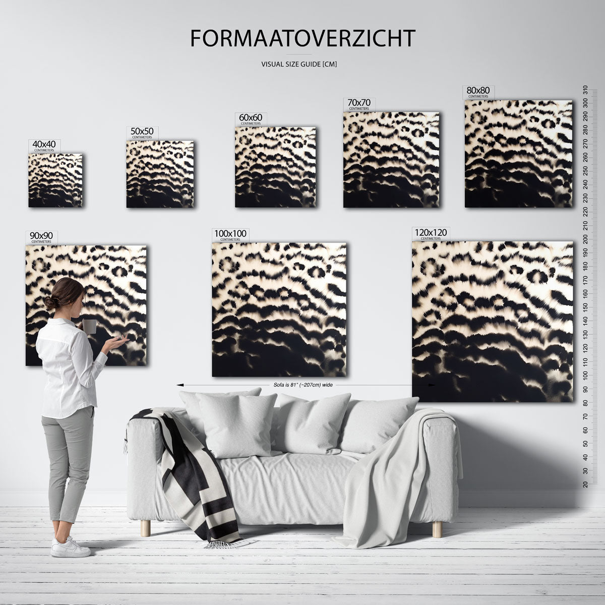 Abstracte zwart wit patroon Poster