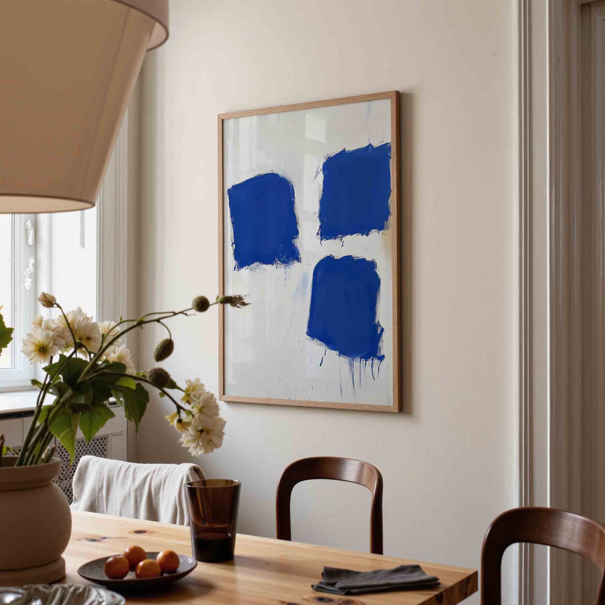 Blauwe vlakken Poster