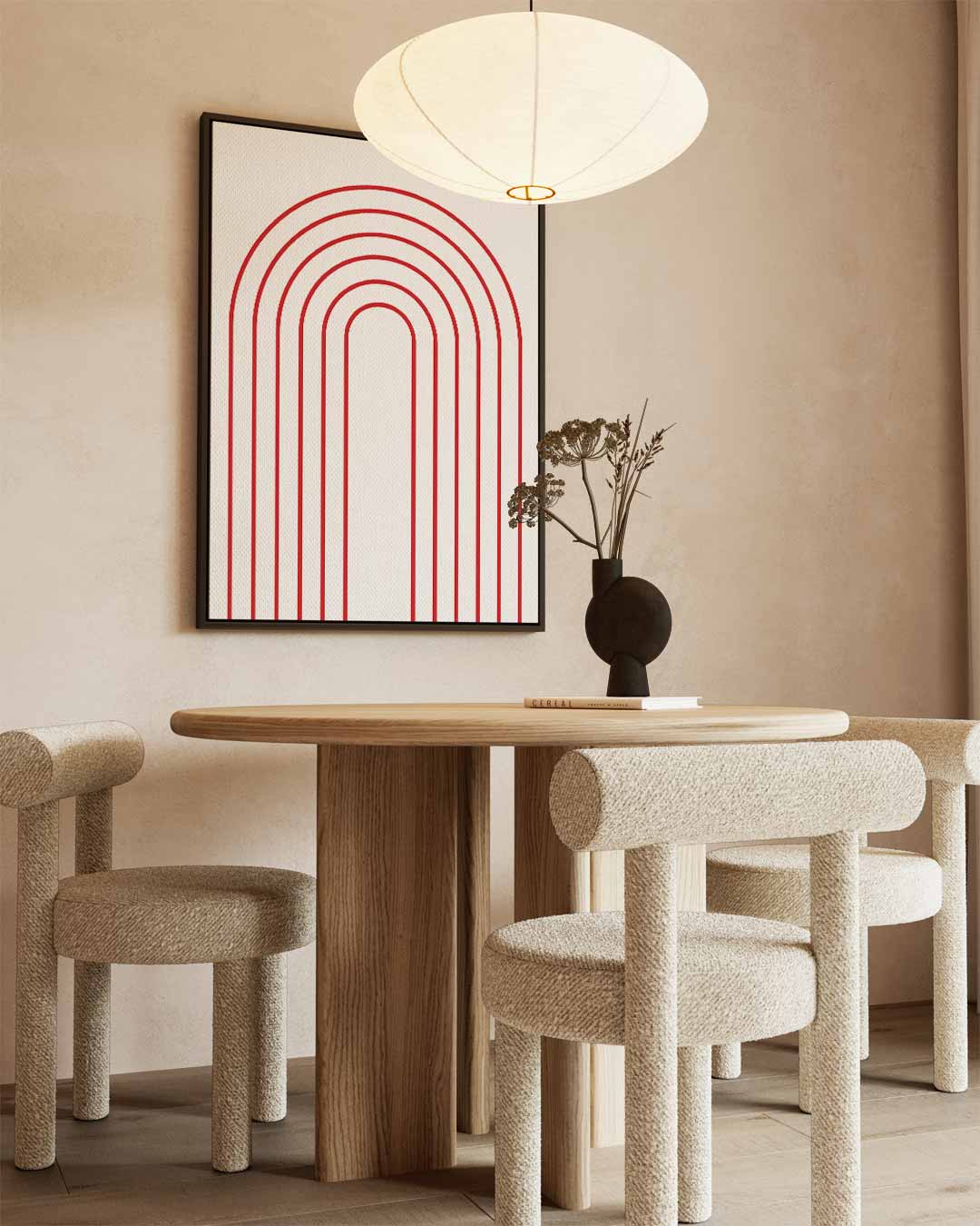 Moderne Rode Boog Kunstwerk-canvas-dibond-plexiglas-wanddecoratie-WallArtistic