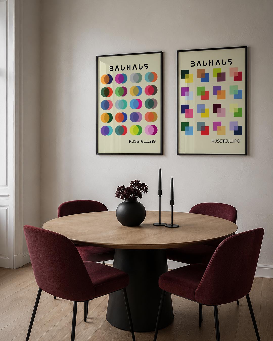 Kleurrijke cirkelritmes Posterset