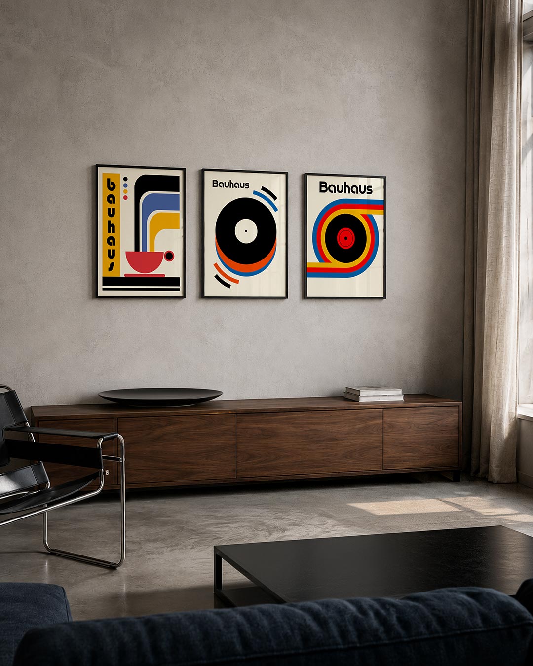 Kleurrijke lijnenspel Posterset