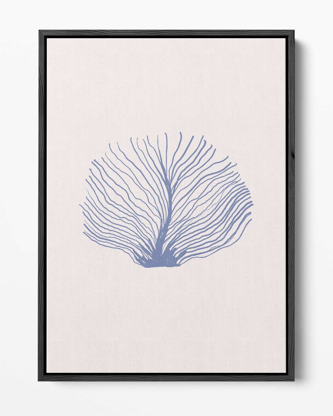 Abstracte Blauwe Zeeventilator Kunstwerk-canvas-dibond-plexiglas-wanddecoratie-WallArtistic