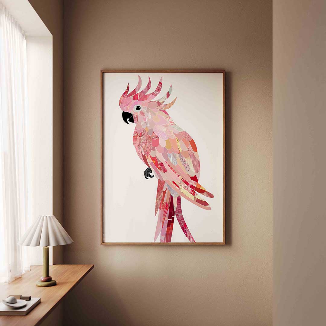 Papegaai in roze tinten Poster