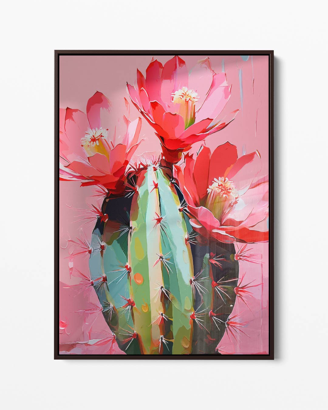 Kleurrijke Cactus Bloemenpracht Kunstwerk-canvas-dibond-plexiglas-wanddecoratie-WallArtistic