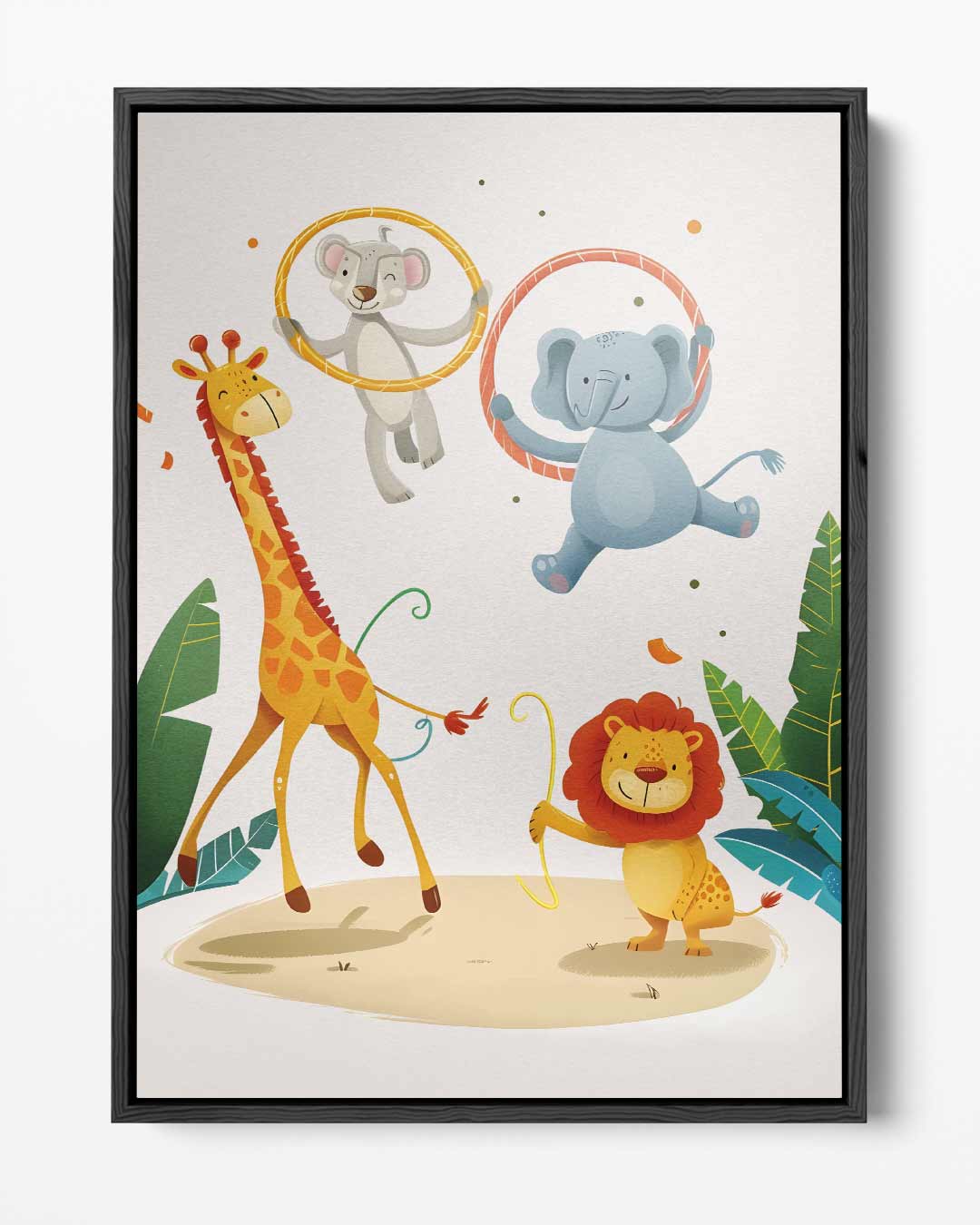 Dierlijke Circusshow Kunstwerk-canvas-dibond-plexiglas-wanddecoratie-WallArtistic