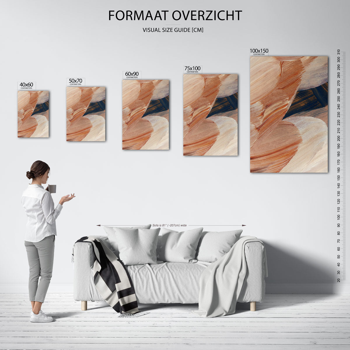 Organische borstelvegen Kunstwerk
