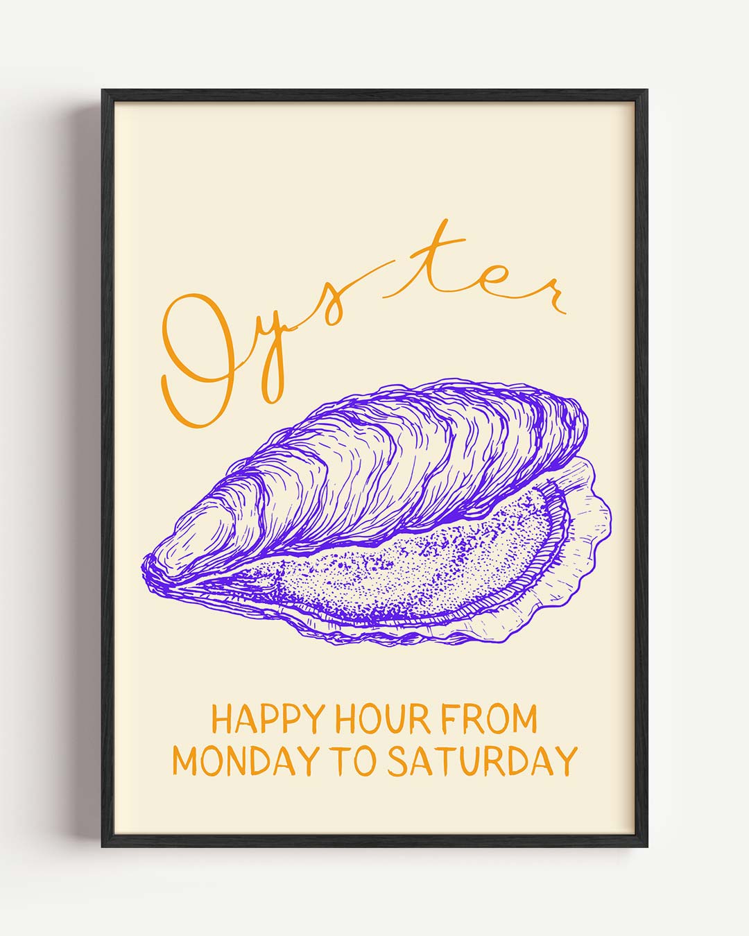Stijlvolle Oester Illustratie Poster