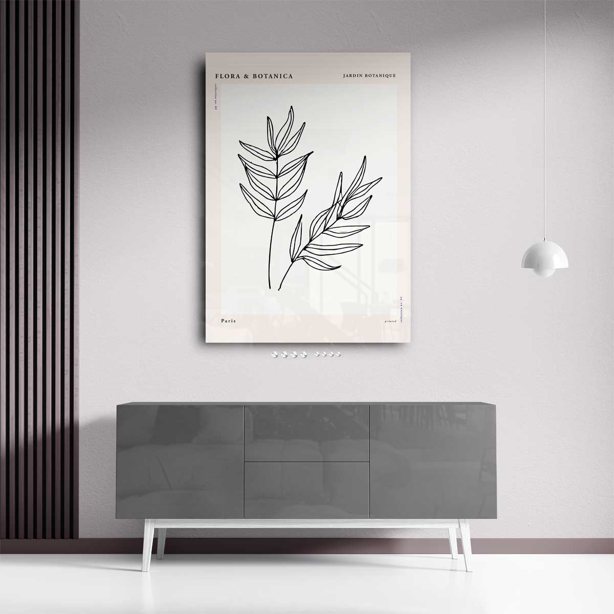Botanische Illustratie "Eenvoudig Blad Kunstwerk-canvas-dibond-plexiglas-wanddecoratie-WallArtistic