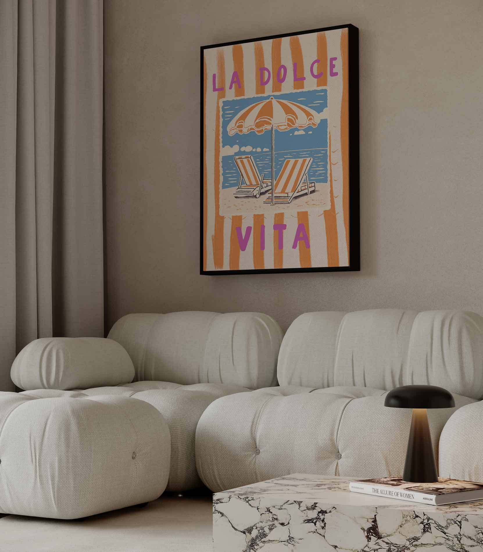La Dolce Vita Strandkunst Kunstwerk-canvas-dibond-plexiglas-wanddecoratie-WallArtistic