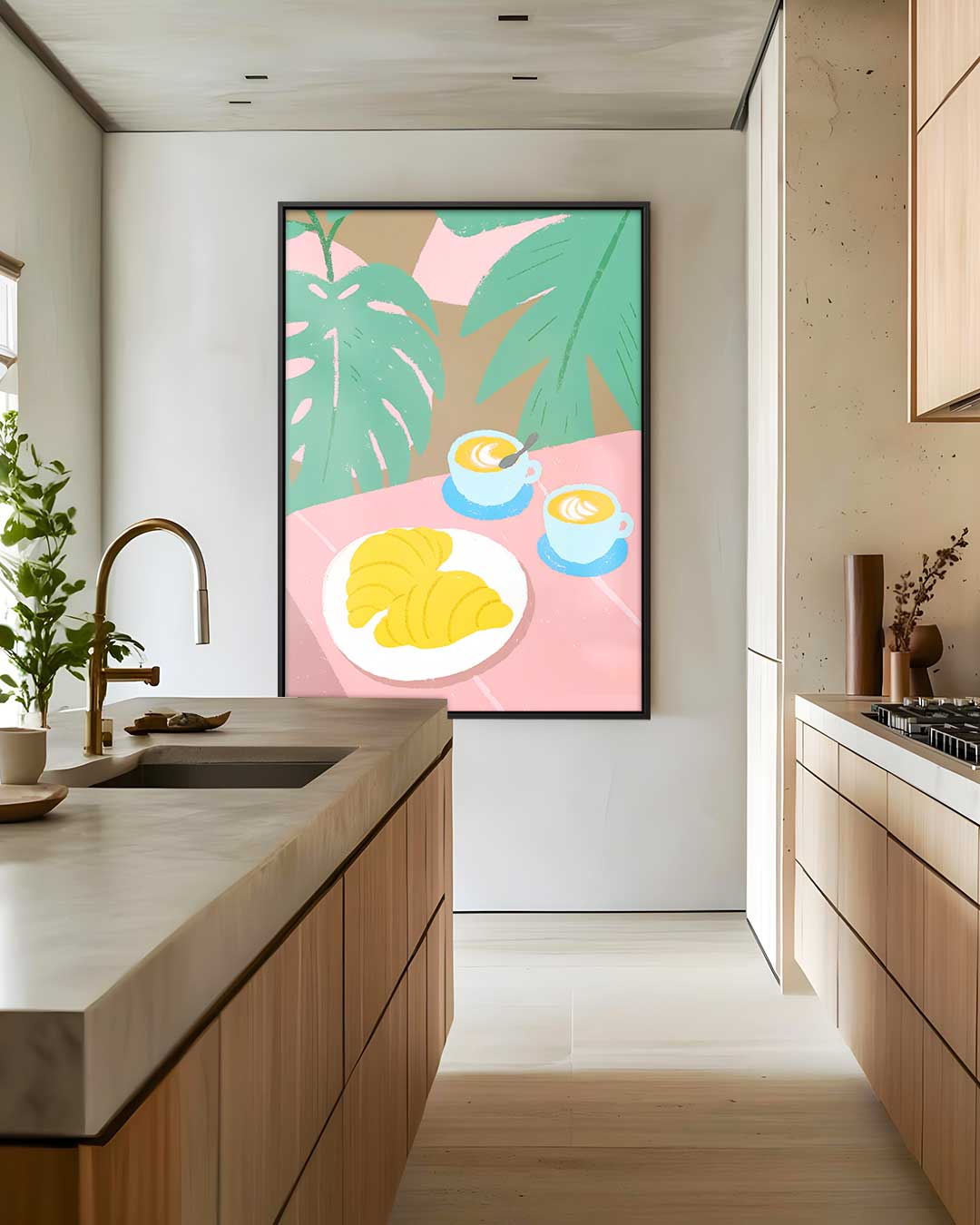 Ontspannen Ontbijtsfeer Kunstwerk-canvas-dibond-plexiglas-wanddecoratie-WallArtistic