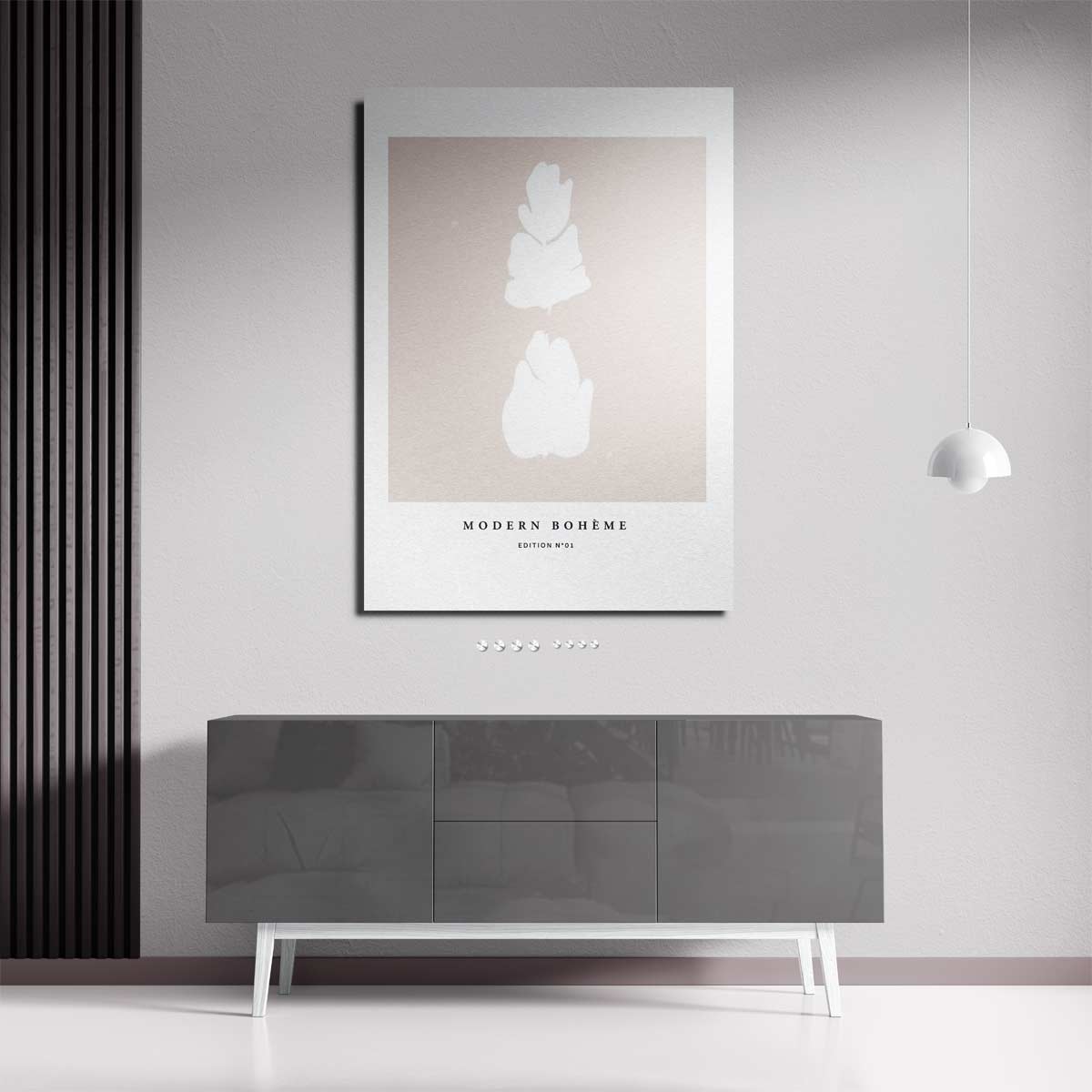 Modern Boho Leaf Art Print Kunstwerk-canvas-dibond-plexiglas-wanddecoratie-WallArtistic