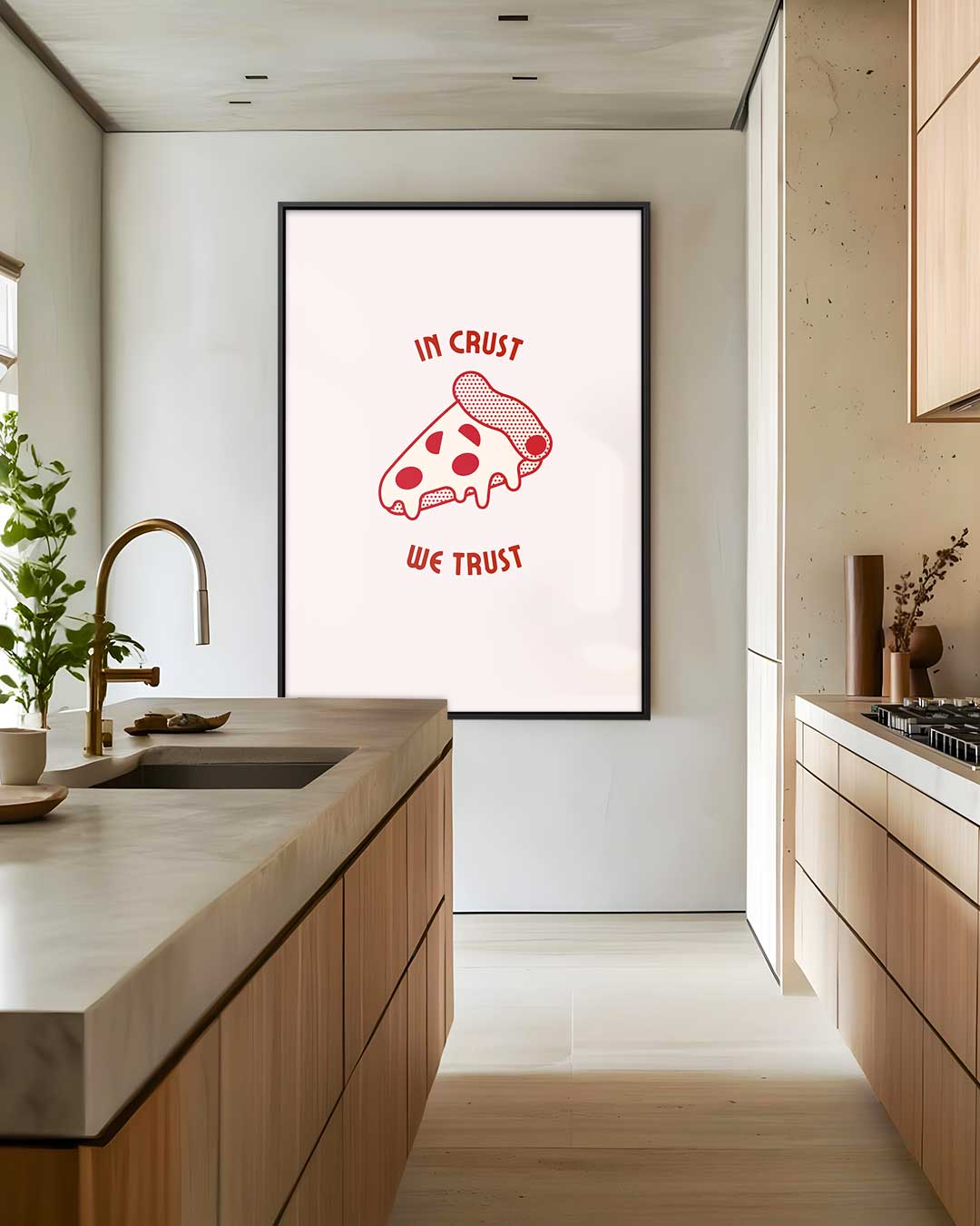 Pizza Liefde Poster Kunstwerk-canvas-dibond-plexiglas-wanddecoratie-WallArtistic