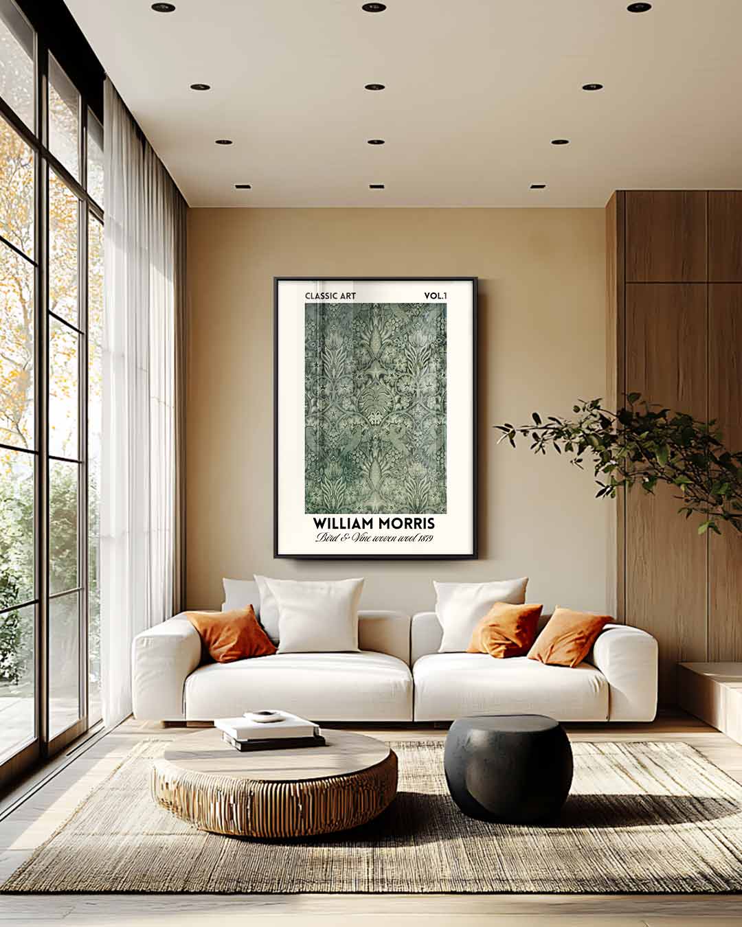 Klassiek Wandtapijt "Bird & Vine Kunstwerk-canvas-dibond-plexiglas-wanddecoratie-WallArtistic
