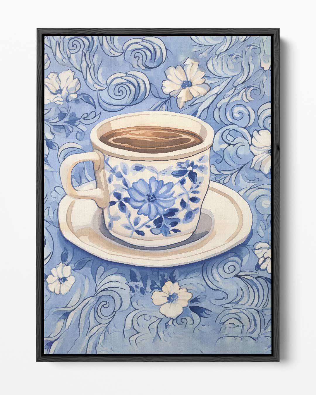 Blauwe Koffieochtend Kunstwerk-canvas-dibond-plexiglas-wanddecoratie-WallArtistic