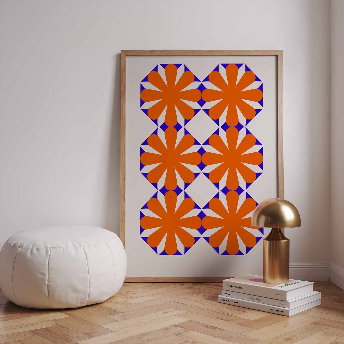 Retro Bloemenpatroon Poster