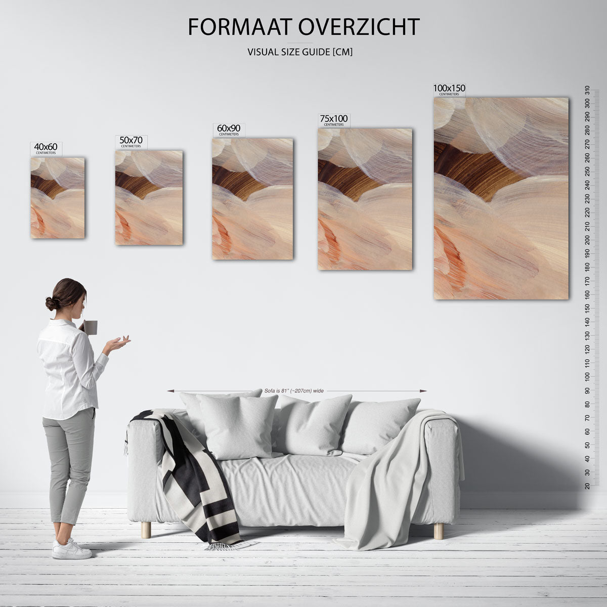 Organische borstelstreken Kunstwerk