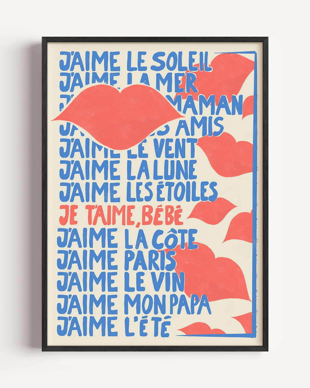 Liefdevolle Franse Inspiratieposter-WallArtistic