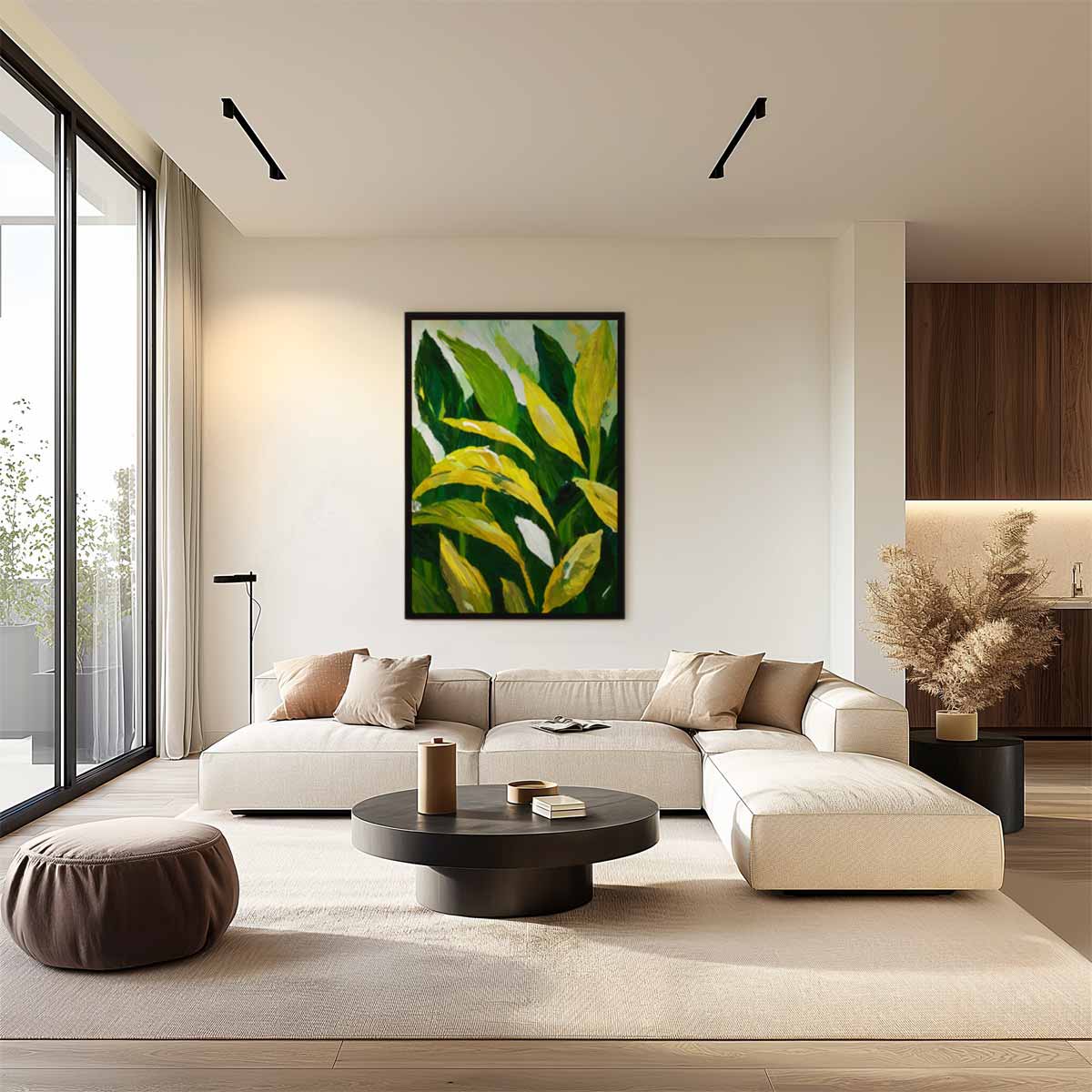 Tropische Bladeren Schilderij Kunstwerk-canvas-dibond-plexiglas-wanddecoratie-WallArtistic
