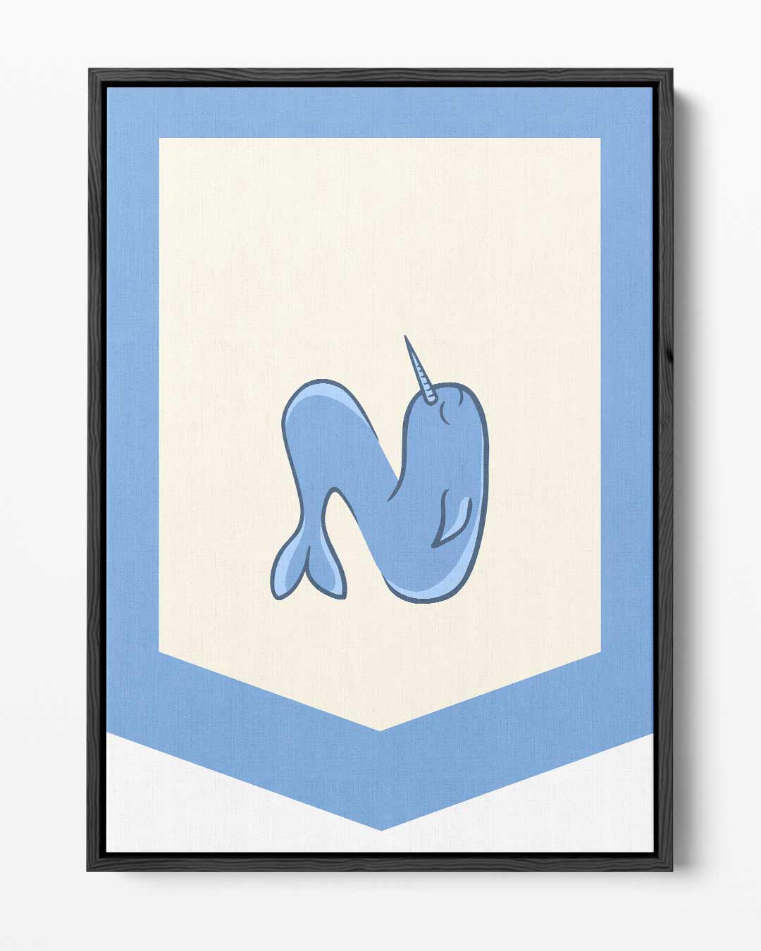 Narwal Illustratie Kunstwerk-canvas-dibond-plexiglas-wanddecoratie-WallArtistic