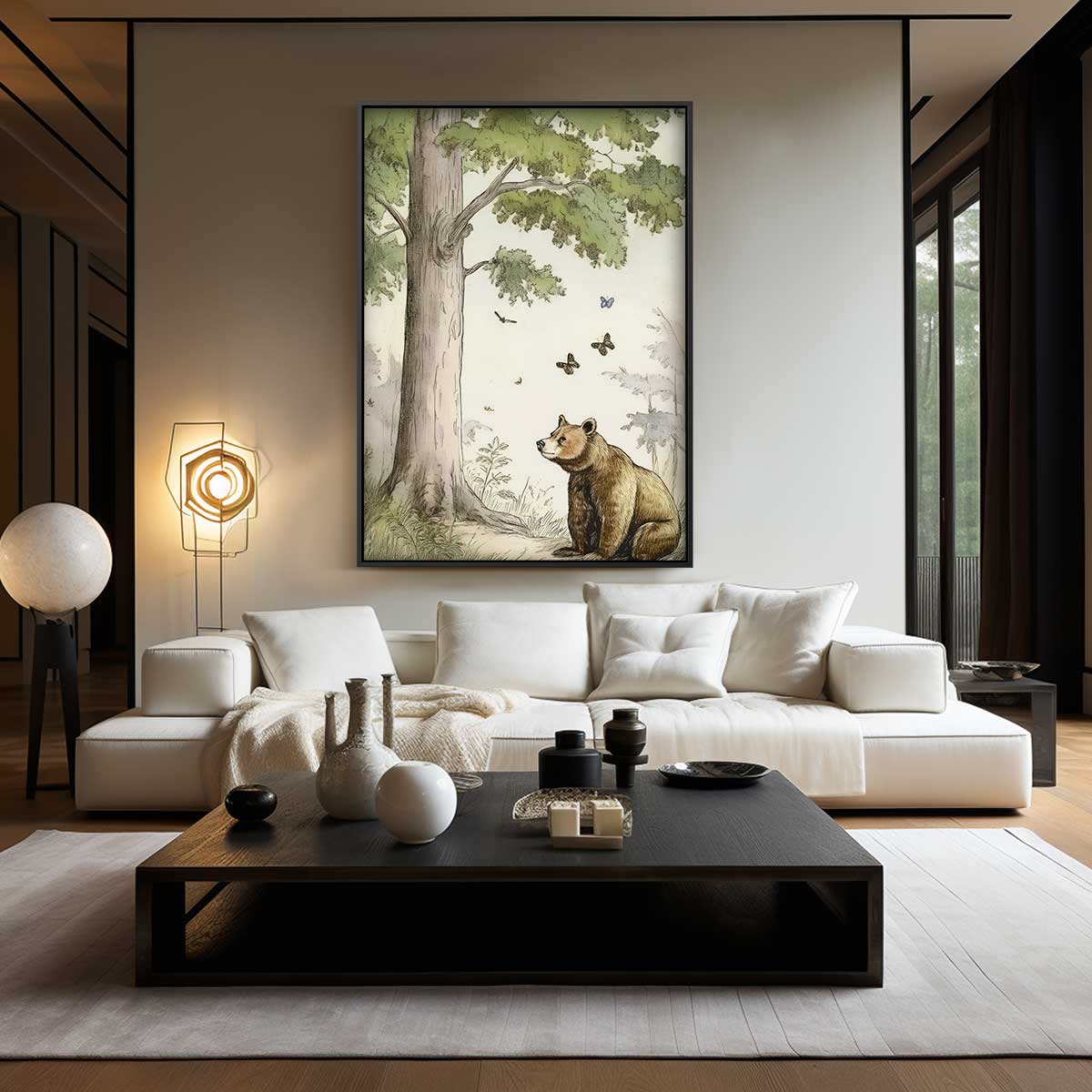 Rustige Bosbeer bij de Oude Eik Kunstwerk-canvas-dibond-plexiglas-wanddecoratie-WallArtistic