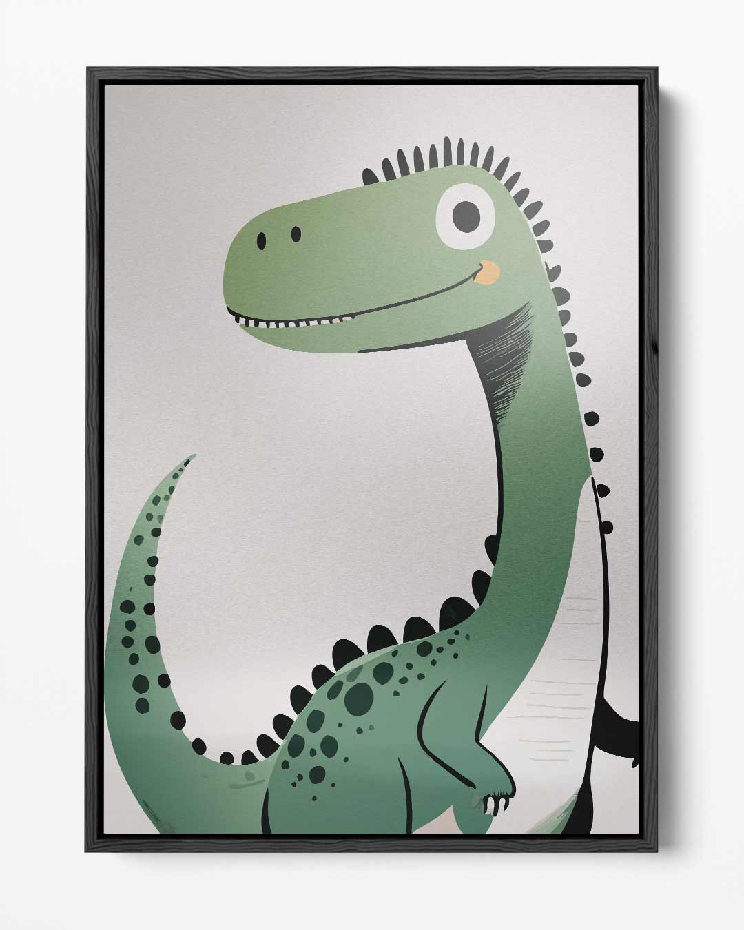Vrolijke Dino Illustratie Kunstwerk-canvas-dibond-plexiglas-wanddecoratie-WallArtistic