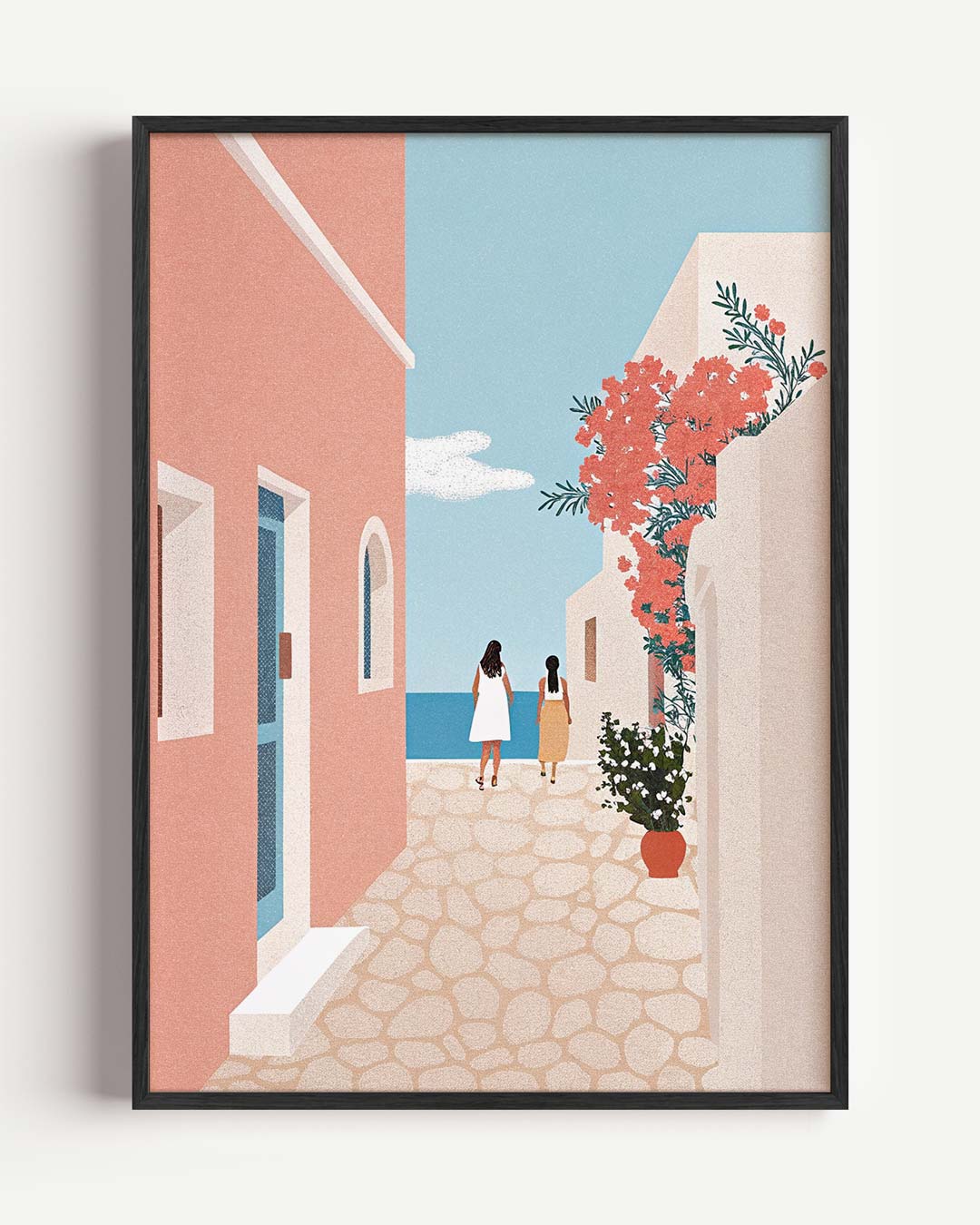 Zomerse Straat in Griekenland Poster