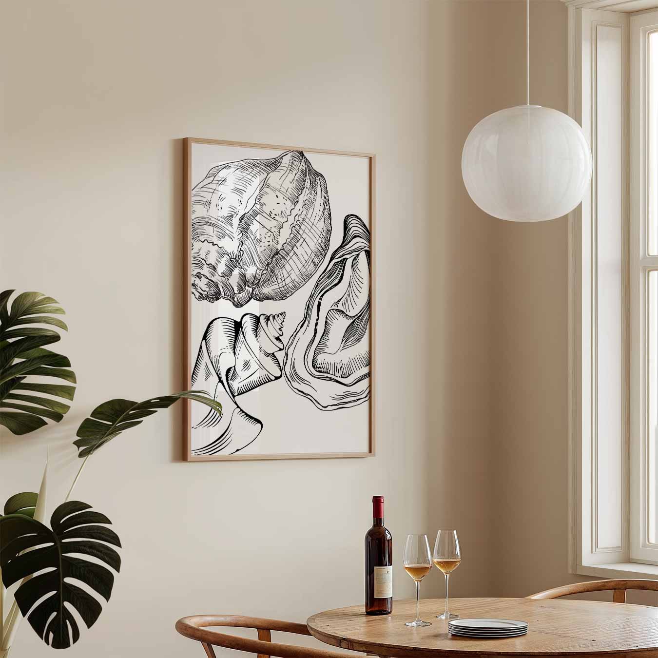 Elegante Schelpentekening Poster
