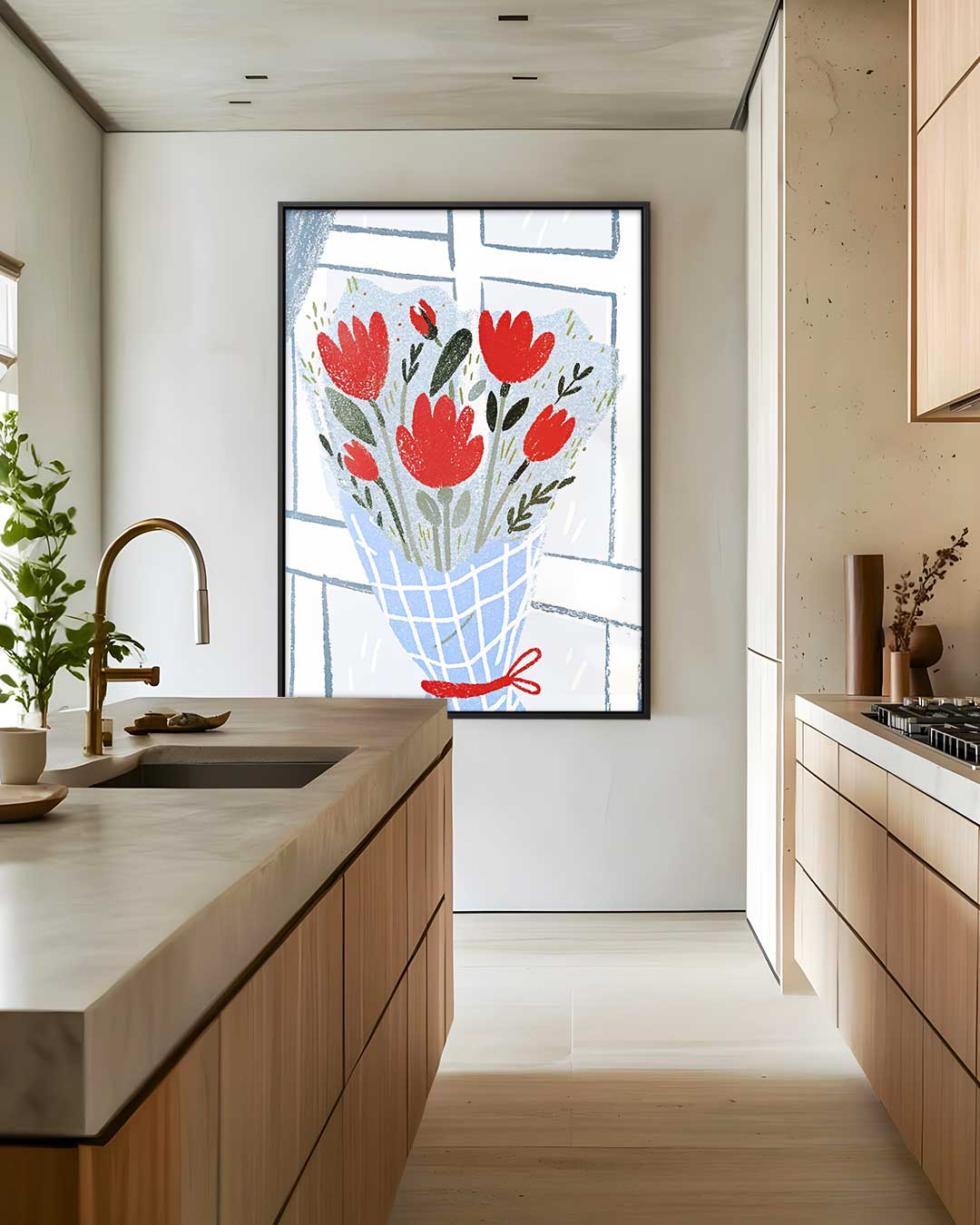 Bloeiend Raamzicht Kunstwerk-canvas-dibond-plexiglas-wanddecoratie-WallArtistic