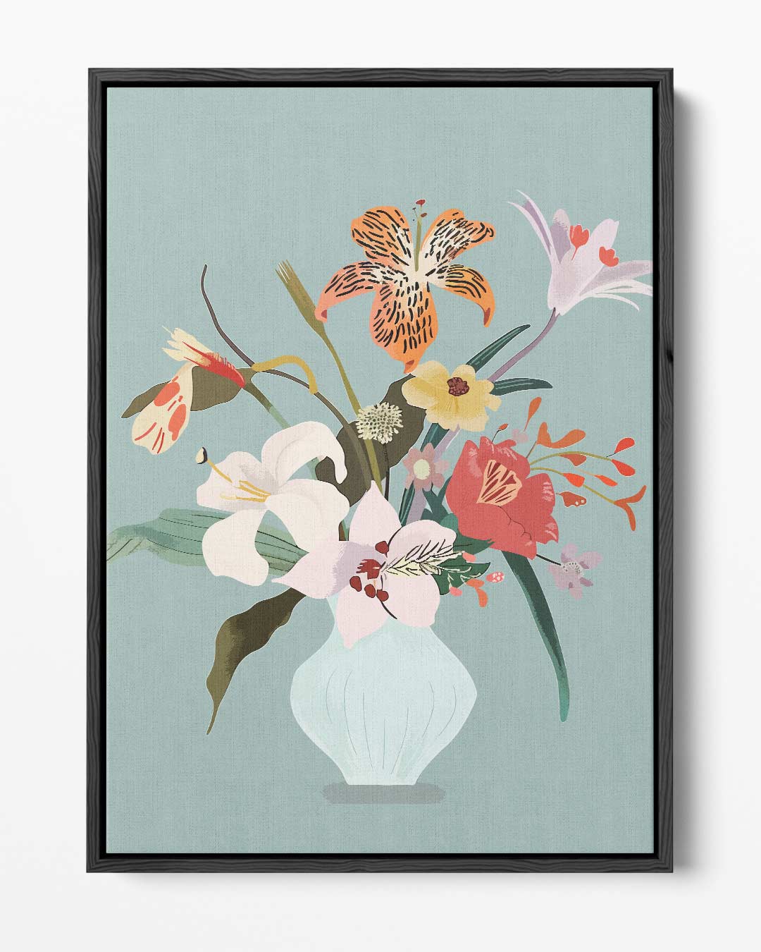 Bloemenpracht in Vaas Kunstwerk-canvas-dibond-plexiglas-wanddecoratie-WallArtistic