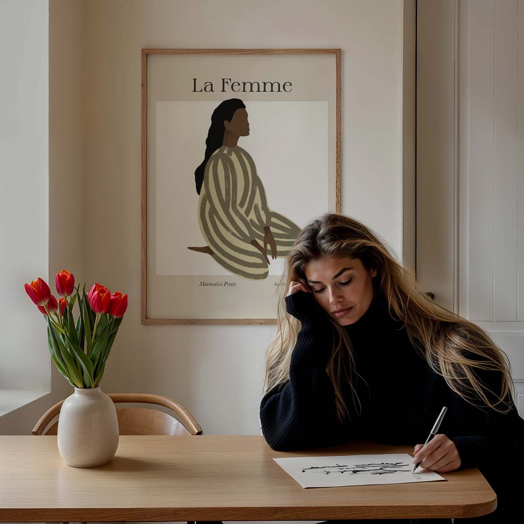 La Femme Minimalistische Print Poster-WallArtistic