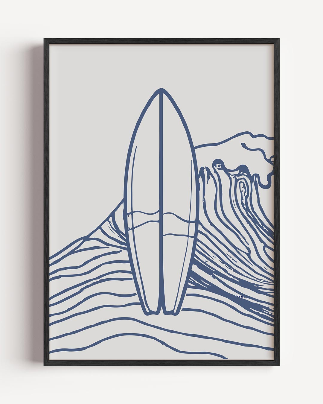 Surfboard Golven Poster-WallArtistic
