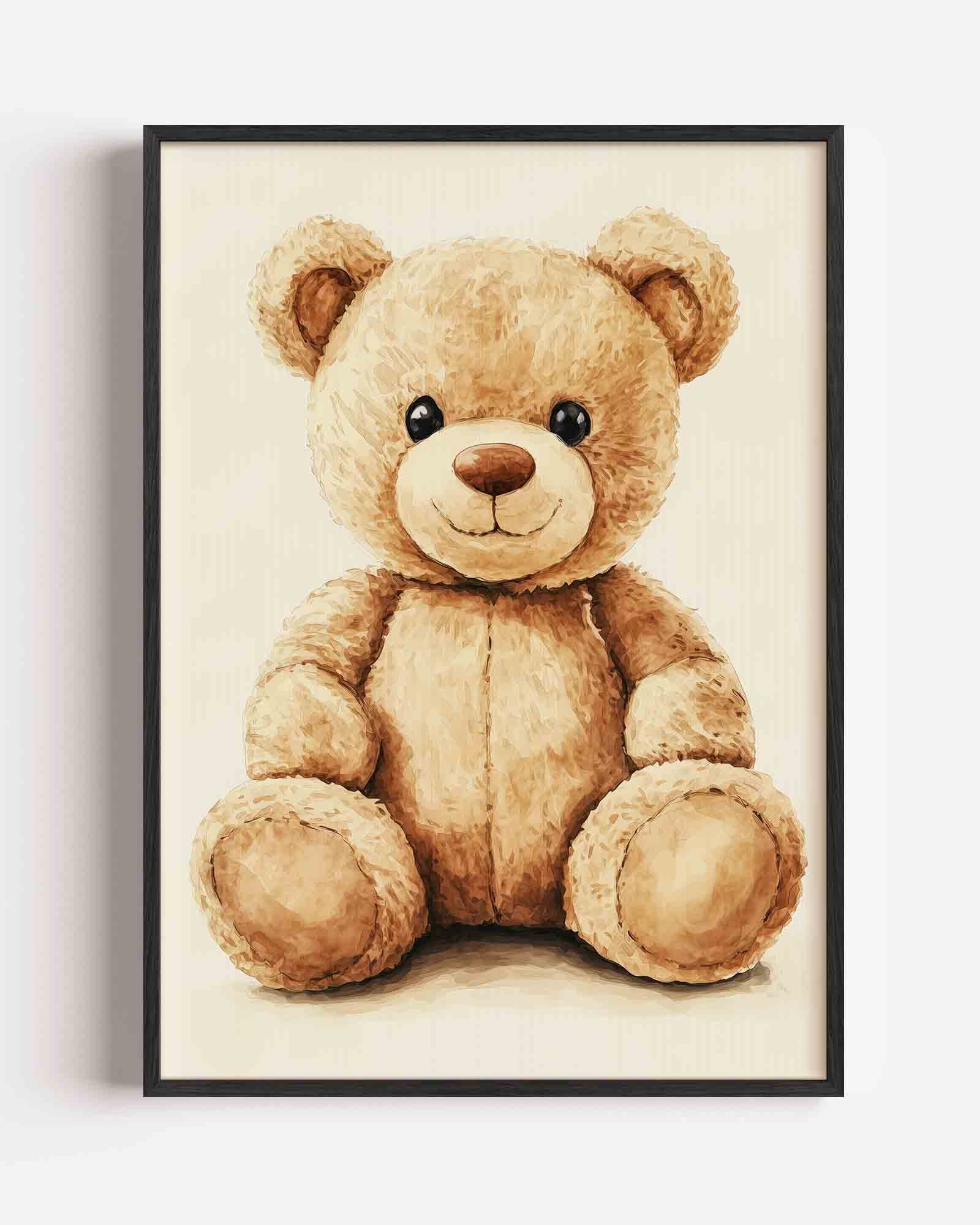 Zittende teddybeer Poster