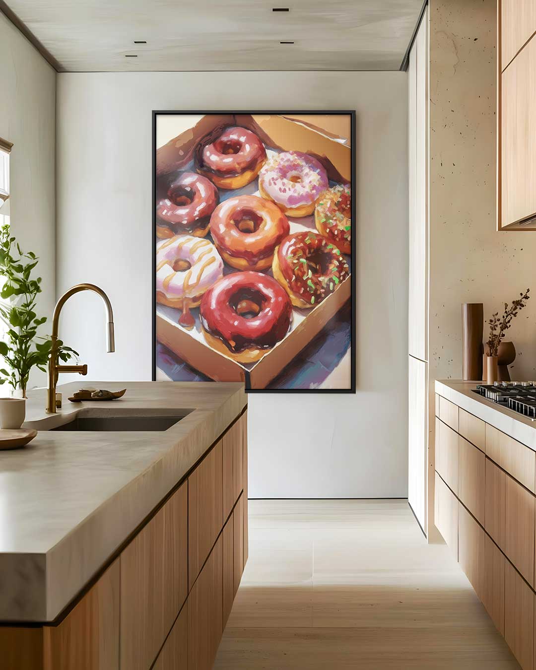 Donut Delight in Kleurrijke Doos Kunstwerk-canvas-dibond-plexiglas-wanddecoratie-WallArtistic