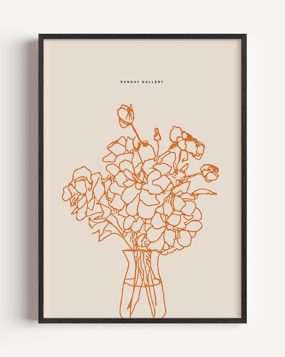 Botanische Bloemenlijn Poster-WallArtistic