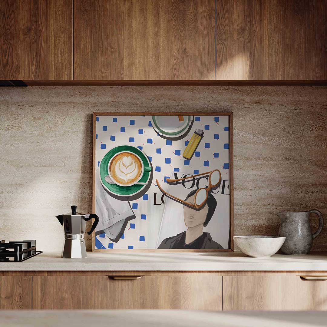 Koffie en tijdschrift Poster