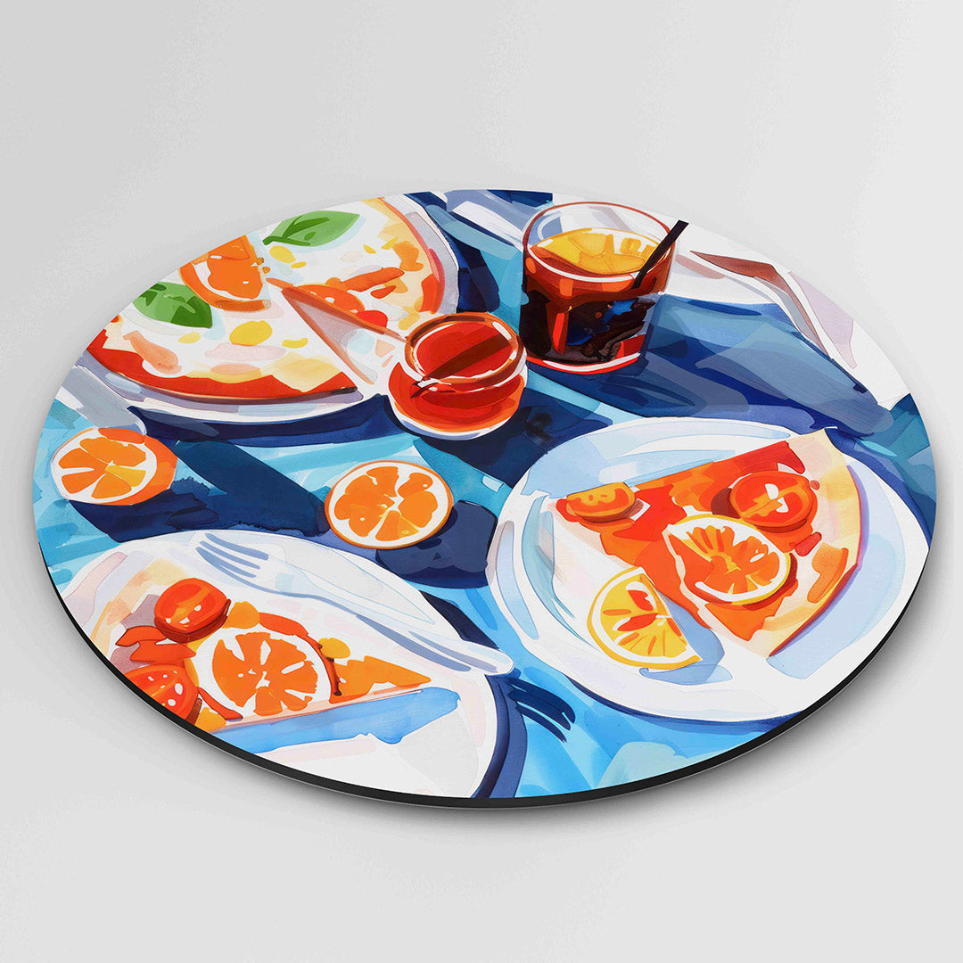 Pizza en sinaasappels Muurcirkel