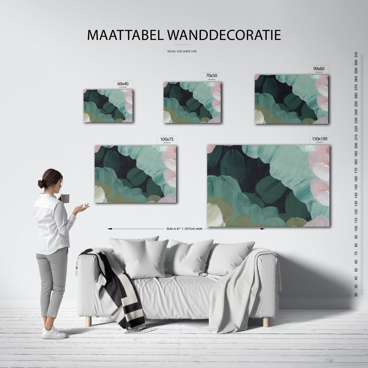 Organische borstelvegen Kunstwerk