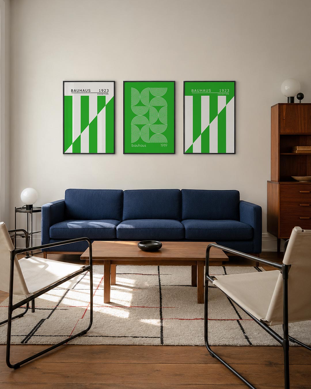 Groene lijnenspel Posterset
