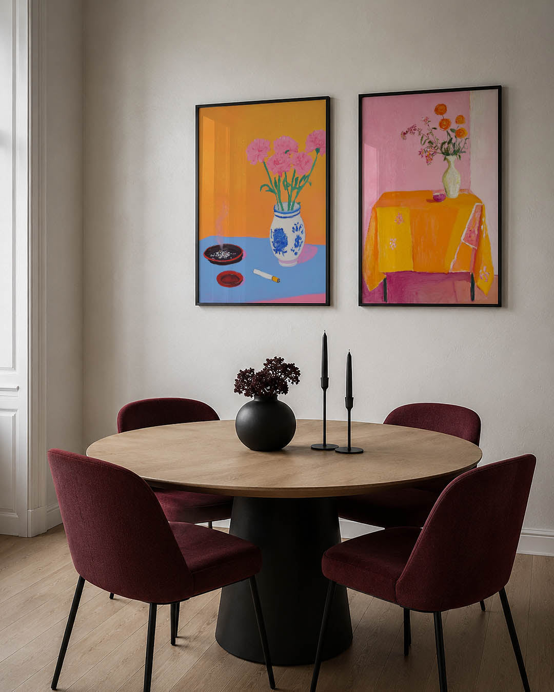 Bloemen en rook Posterset