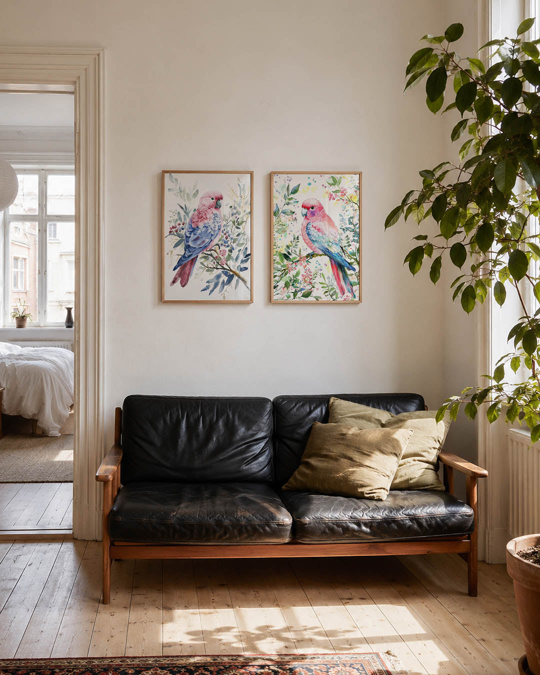 Vogels en bladeren Posterset