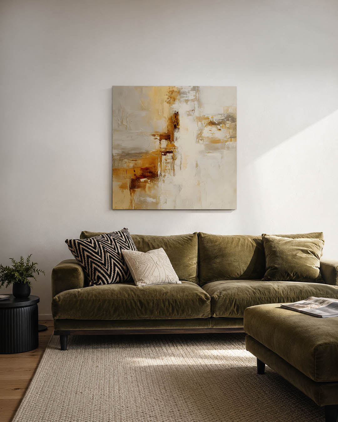 Gelaagde kleurencompositie Kunstwerk