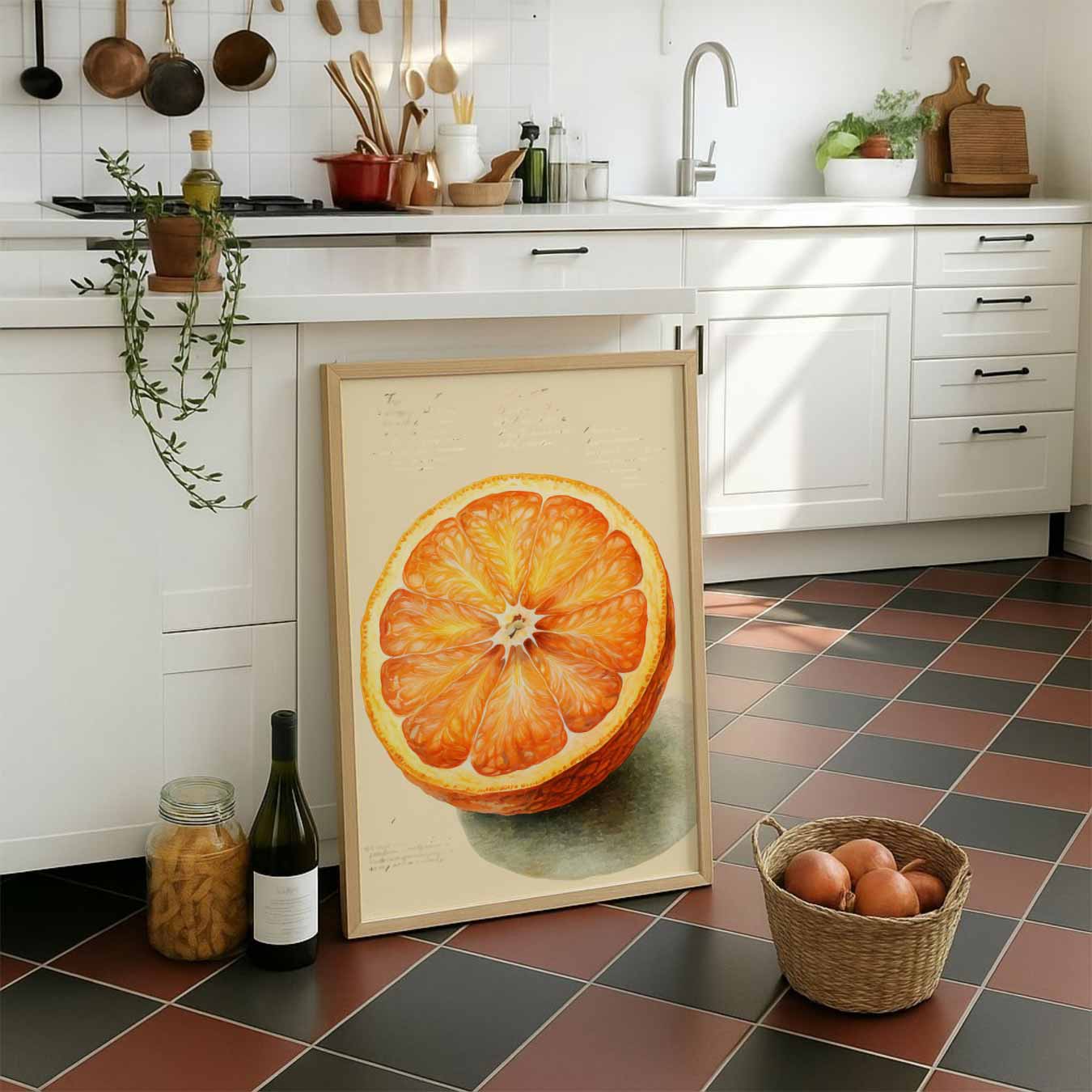 Zonnige Sinaasappel Kunstposter