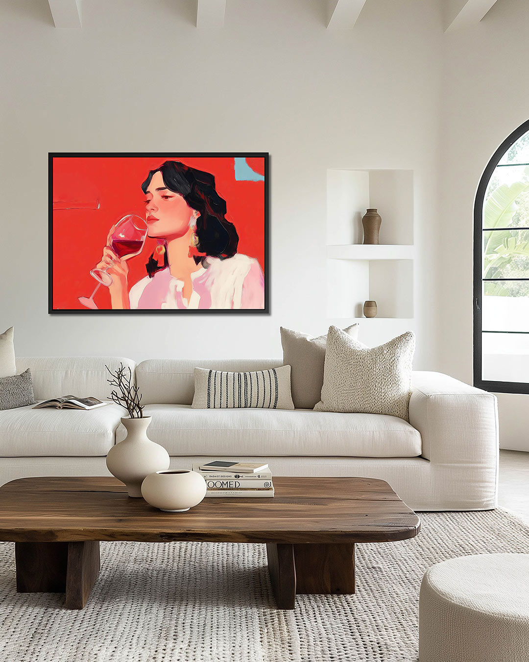 Vrouw met wijnglas Kunstwerk