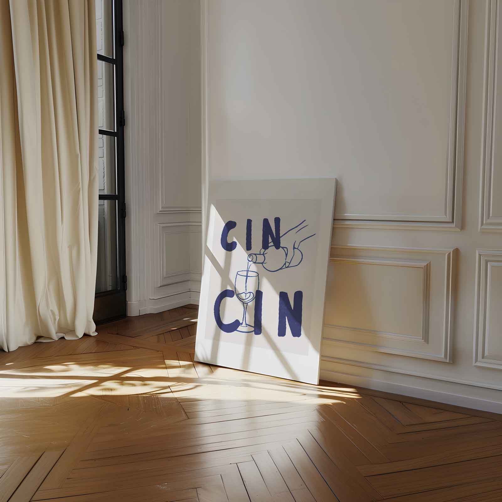 Cin Cin Cheers Illustratie Kunstwerk-canvas-dibond-plexiglas-wanddecoratie-WallArtistic